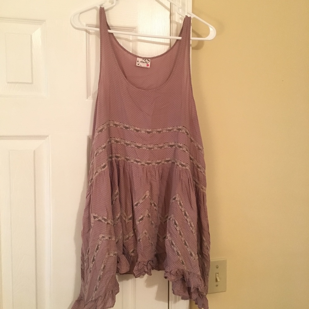 Free People Intimates Voile and Lace Trapeze Slip